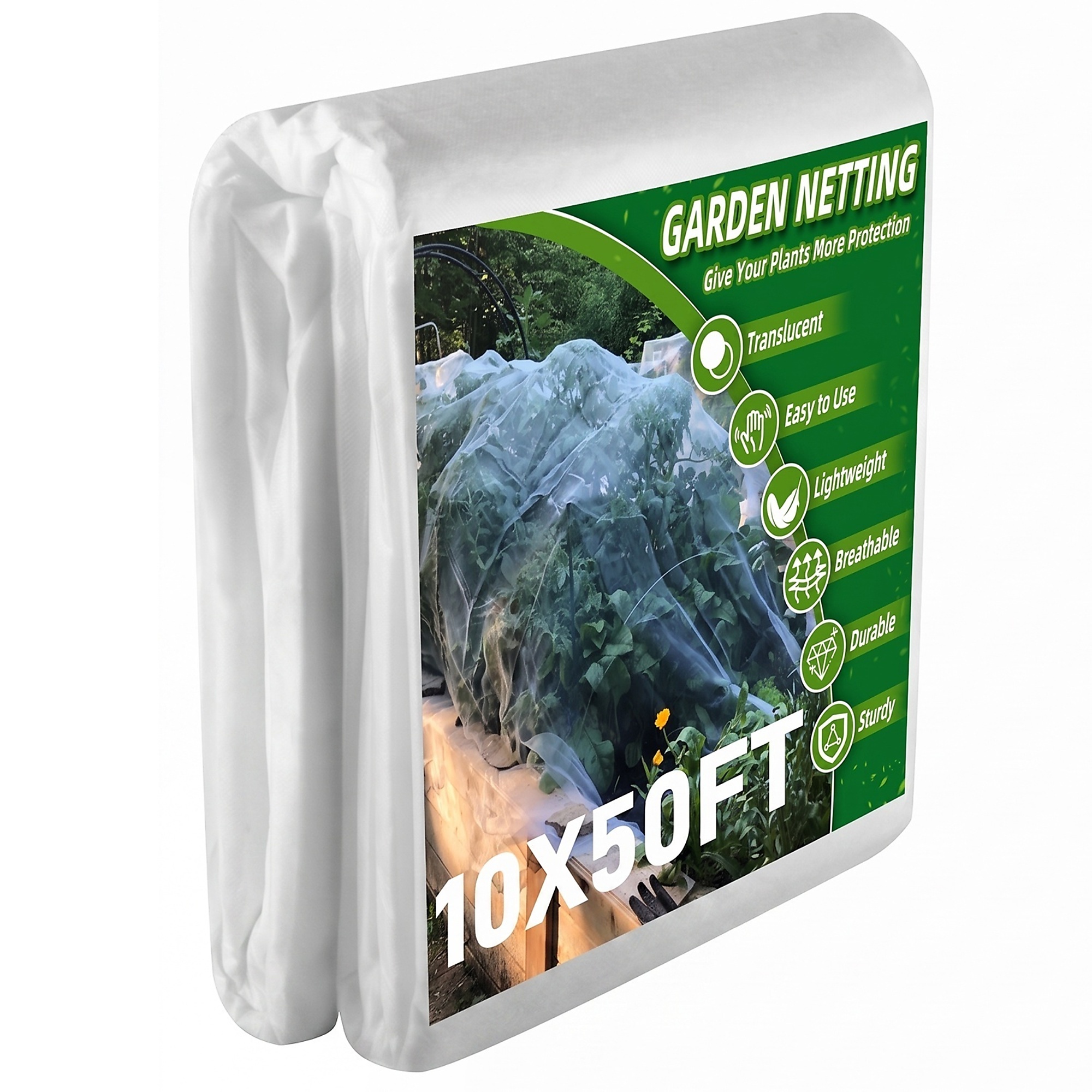 10 ft. x 50 ft. 80-Mesh Outdoor Insect Barrier Netting for Bird and Lawn Insect